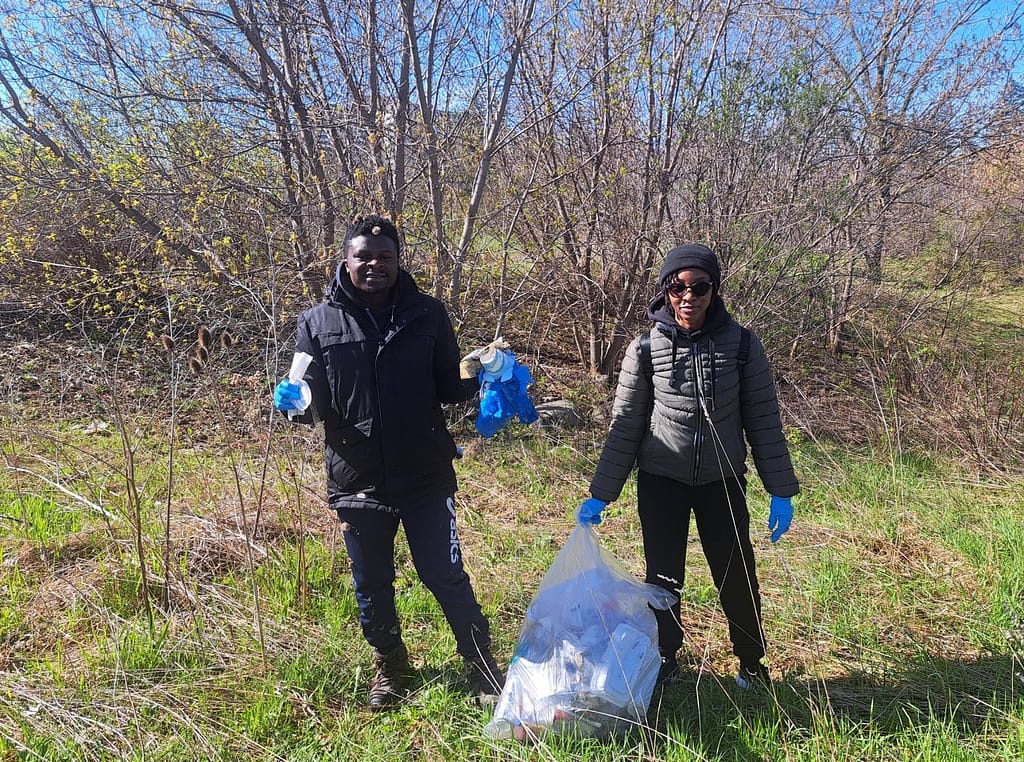 Community volunteers at Toronto Cleanup event in Fred Young Park community action